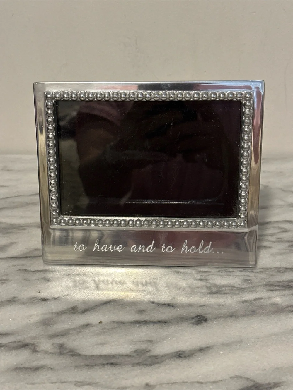 Mariposa “To Have and To Hold “ Silver Beaded Photo Frame 4x6”